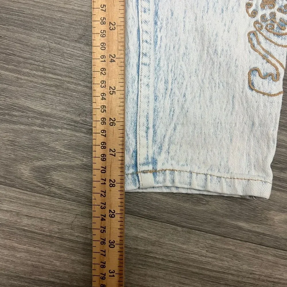 Anti‎ Basicx Jeans Womens 28x28 High Rise Vintage Y2K Embroidered Western Faded